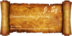 Javorniczky Szilas névjegykártya